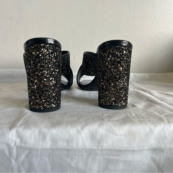 NEW | SAINT LAURENT Glitter YSL Shimmer Lou Lou 95 Sanda Midnight Nero Sz. 37.5 - Picture 9 of 12